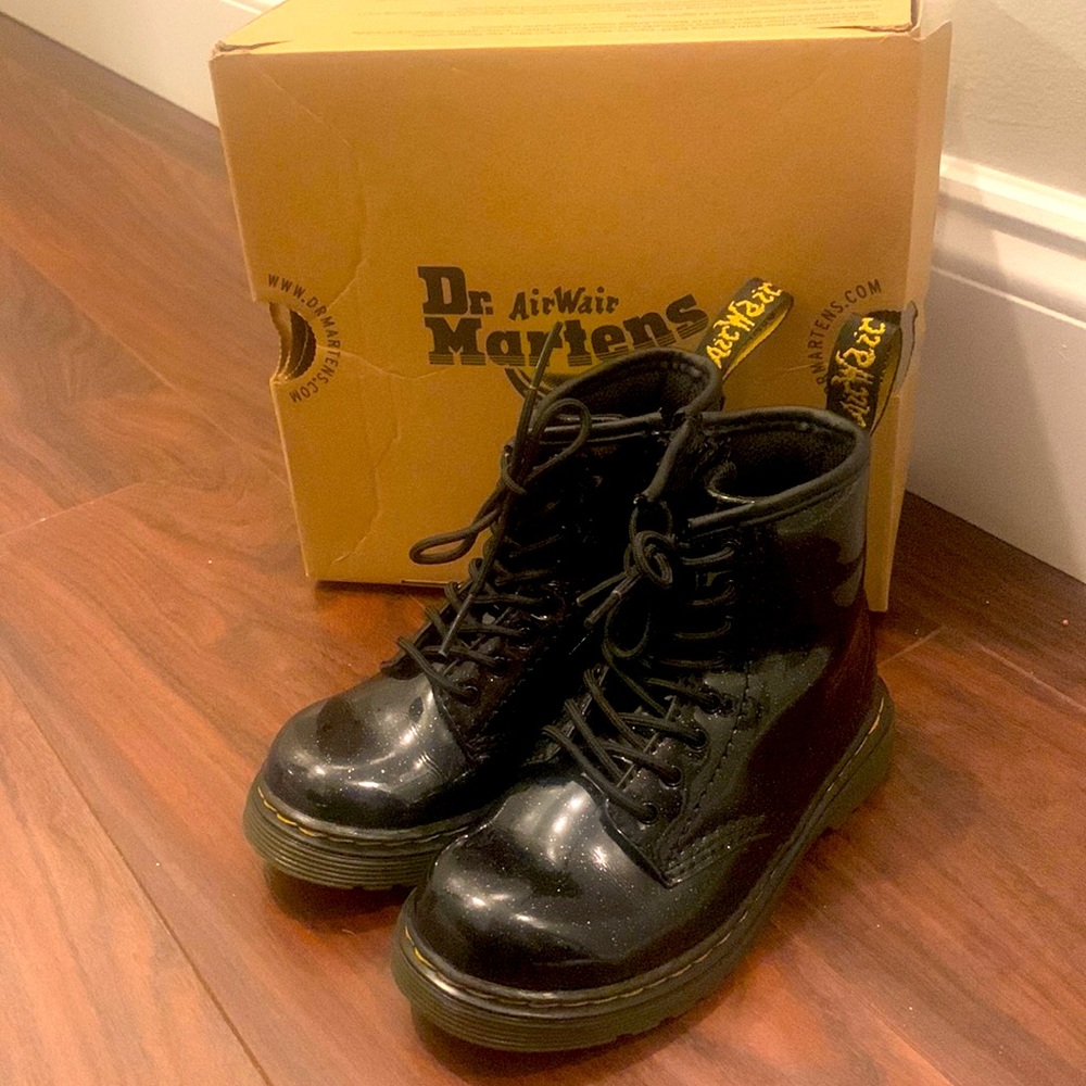 Dr. Martens 1460 Black Glitter Toddler Boots